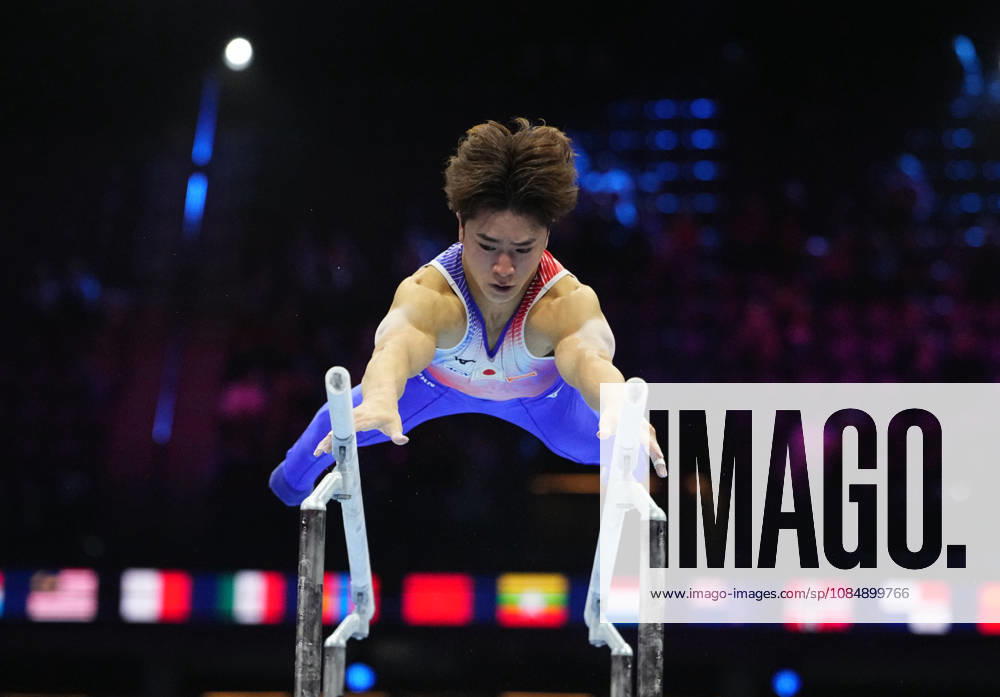 Shinnosuke Oka of Japan on the parallel bars during the artistic gymnastics competition on Day 6 of the World Championships at Ahoy in Rotterdam, Netherlands, on October 22, 2026. DeFodi Images