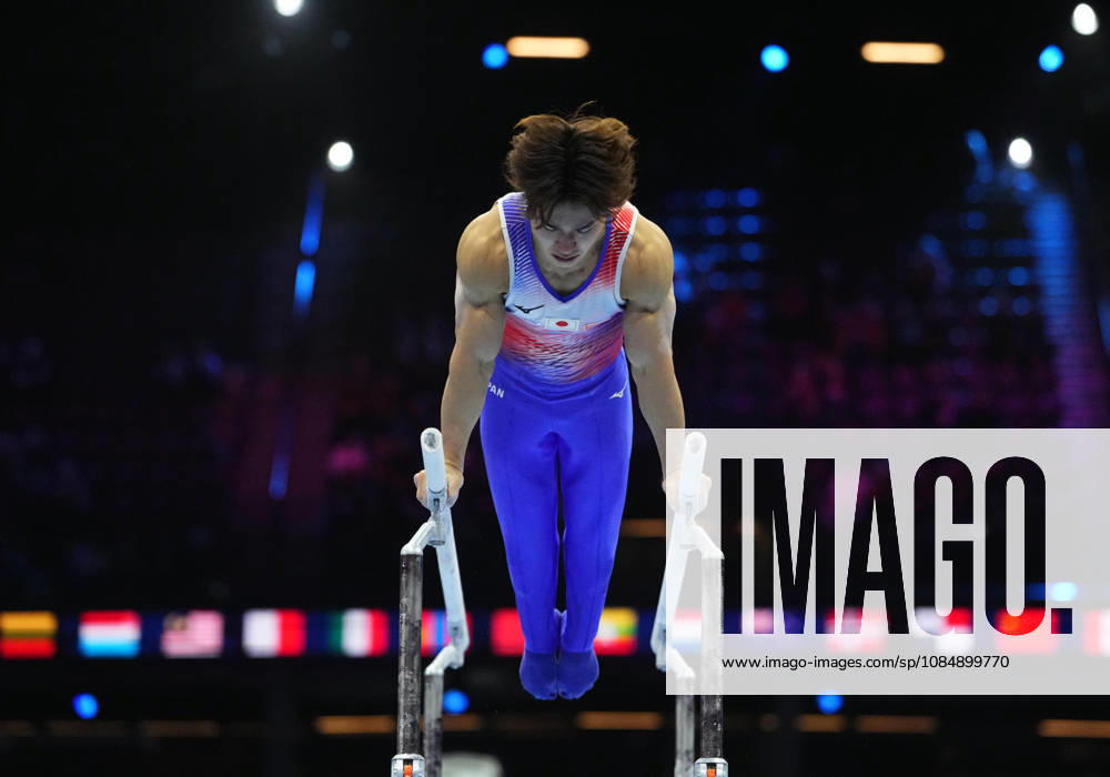 Shinnosuke Oka of Japan on the parallel bars during the artistic gymnastics competition on Day 6 of the World Championships at Ahoy in Rotterdam, Netherlands, on October 22, 2026. DeFodi Images