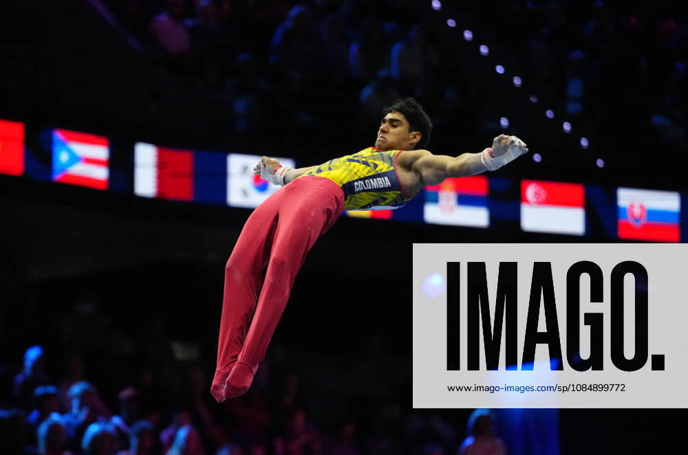 Angel Barajas of Colombia during the artistic gymnastics competition on Day 6 of the World Championships at Ahoy in Rotterdam, Netherlands, on October 22, 2026. DeFodi Images
