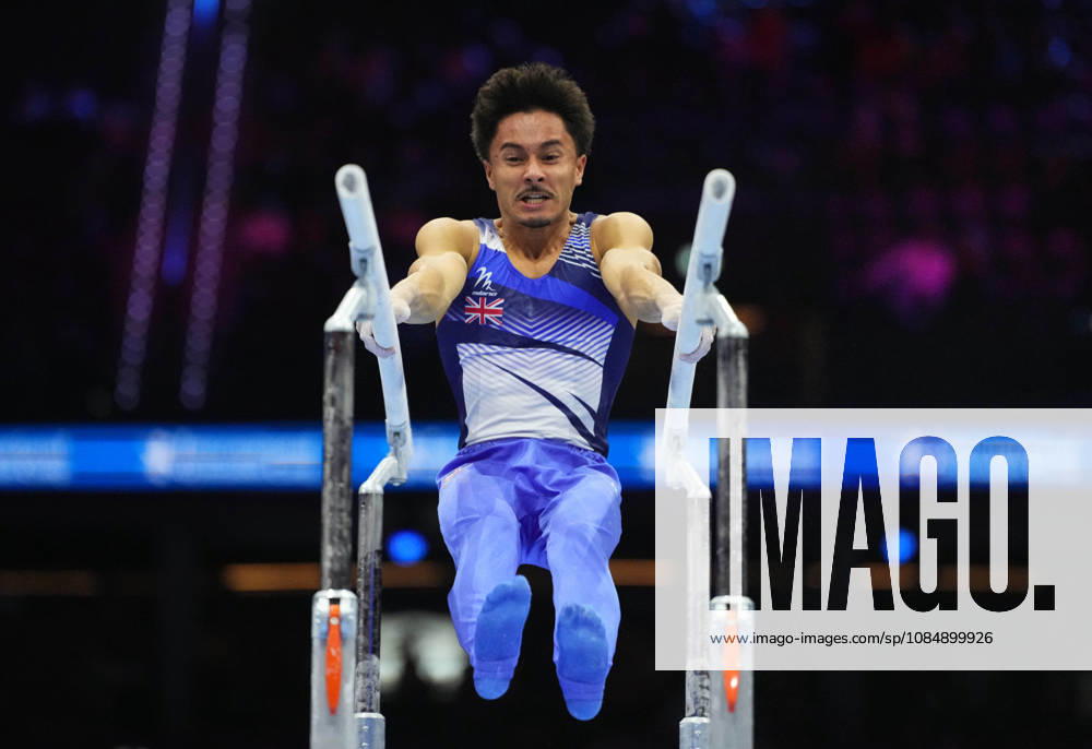 Jake Jarman of Great Britain on the parallel bars during the artistic gymnastics competition on Day 6 of the World Championships at Ahoy in Rotterdam, Netherlands, on October 22, 2026. DeFodi Images
