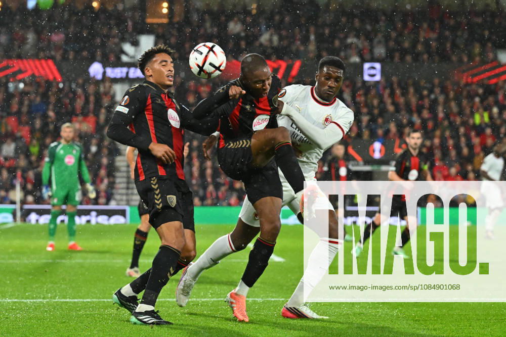 Bournemouth v AC Milan, Europa League James Hill (5) of AFC Bournemouth and Bafode Diakite (18) of AFC Bournemouth battles for possession with Sankhoun Diawara (13) of AC Milan during the Europa League match between Bournemouth and AC Milan at the Vitality Stadium, Bournemouth, UK on 22 October 2026. Bournemouth Vitality Stadium Dorset UK Editorial use only ,