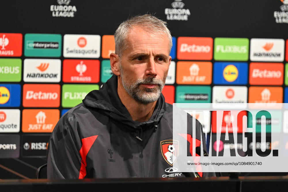 Bournemouth v AC Milan, Europa League AFC Bournemouth manager Marco Rose talking during the post match press conference, PK, Pressekonferenz after the Europa League match between Bournemouth and AC Milan at the Vitality Stadium, Bournemouth, UK on 22 October 2026. Bournemouth Vitality Stadium Dorset UK Editorial use only ,
