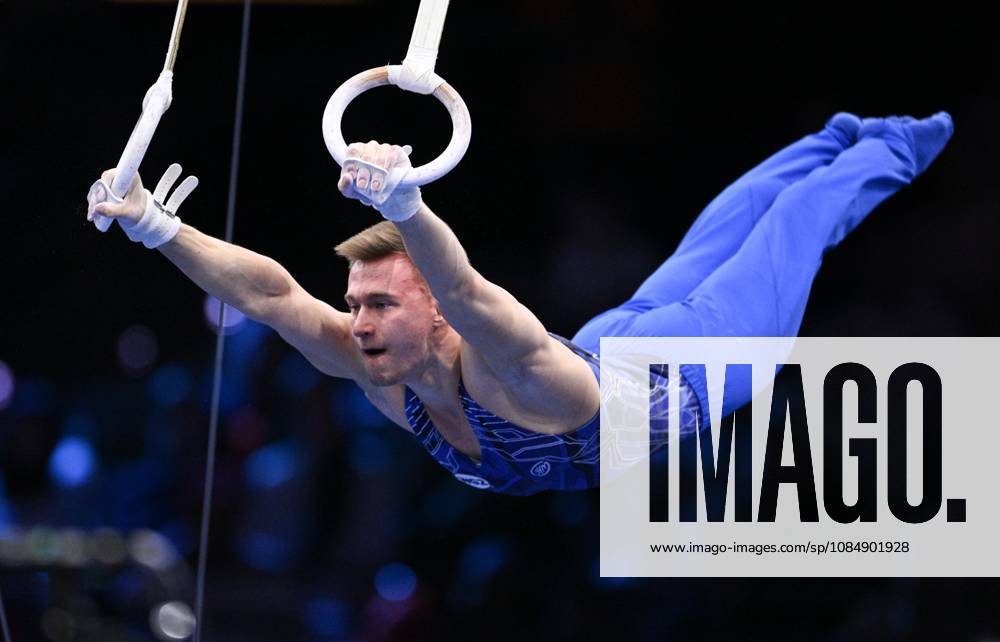Netherlands Artistic Gymnastics World Championships 9270965 22.10.2026 Daniel Marinov of Team World Gymnastics Neutral Athletes 2 competes on the rings during the men s all-around final at the 2026 World Artistic Gymnastics Championships in Rotterdam, the Netherlands. Alexey Filippov Sputnik Rotterdam Netherlands
