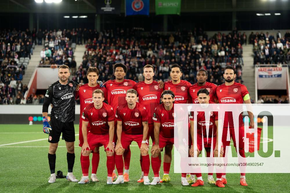 THUN, BERN - OCTOBER 22: Players of FC Thun pose for a team photo before the UEFA Conference League match between FC Thun and HNK Hajduk Split at VISANA STADION on October 22, 2026 in Thun, Bern, Switzerland.