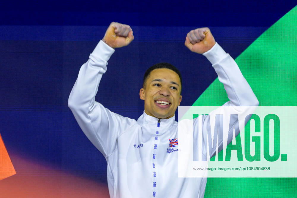 Joe Fraser from Great Britain celebrate winning the bronze medal in the Men s All-round finals at the 54th Artistic Gymnastics World Championships, on 22 October 2026 at Rotterdam Ahoy, Rotterdam, the Netherlands. Noxthirdxpartyxsales,xHOLLANDxOUT aflo_358242911 RichardxHuisxinxtxVeldx