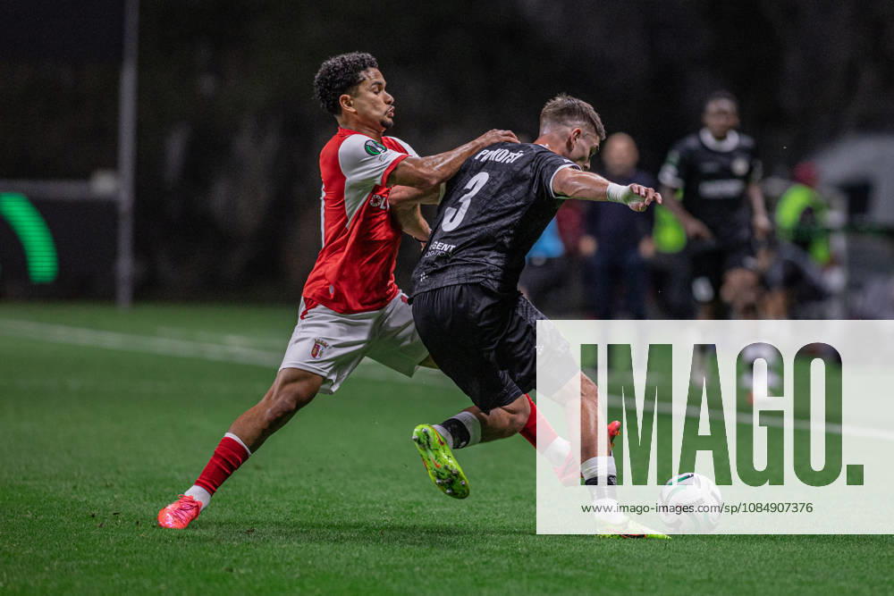 SC Braga v KAA Gent - UEFA Conference League 2026 27 League Phase MD2 Maksim Paskotsi of KAA Gent is challenged by an SC Braga player during the UEFA Conference League match between SC Braga and KAA Gent at Estadio Municipal de Braga in Braga, Portugal, on October 22, 2026. Braga Braga Portugal