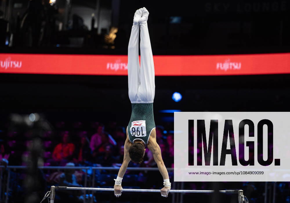 Rotterdam The Netherlands 23rd October 2026 World Championships artistic gymnastics. Horizontal Bar Timo Eder (GER) warming up turnen