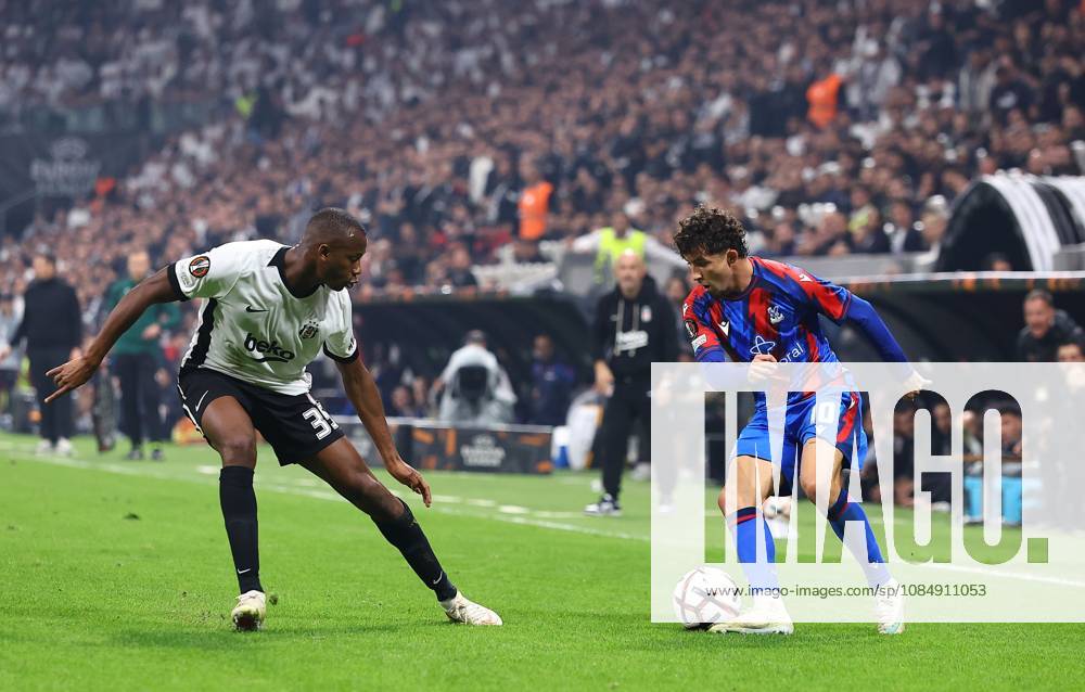 Yeremy Pino of Crystal Palace and Tiago Djalo of Besiktas Besiktas v Crystal Palace, UEFA Europa League, Football, Tupras Stadium, Istanbul, Turkey - 22 Oct 2026Istanbul Tupras Stadium Turkey