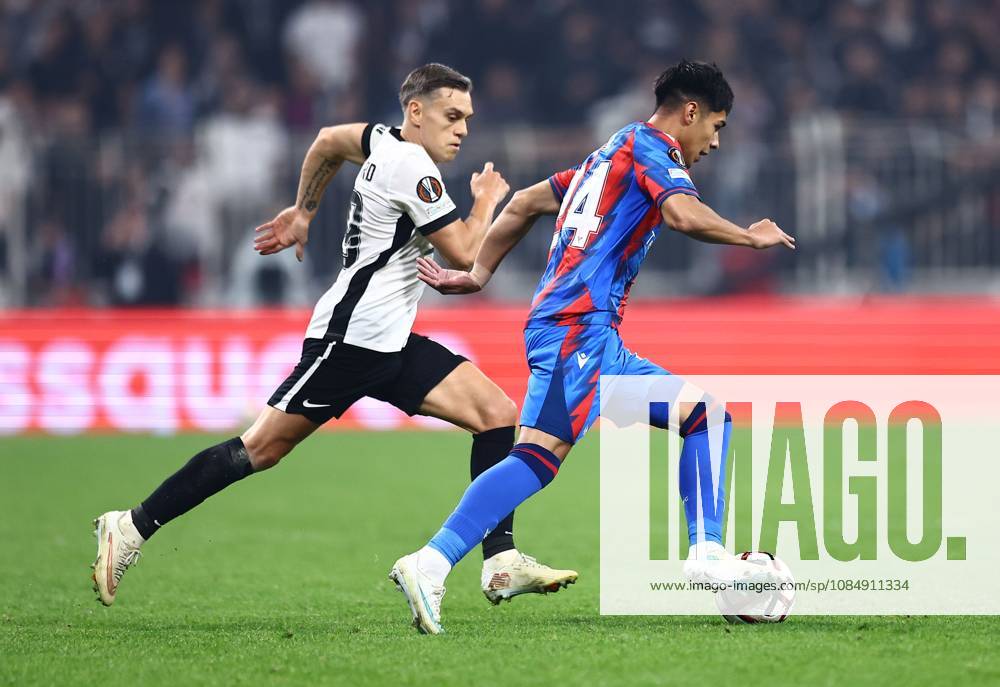 Dario Osorio of Crystal Palace and Leandro Trossard of Besiktas Besiktas v Crystal Palace, UEFA Europa League, Football, Tupras Stadium, Istanbul, Turkey - 22 Oct 2026Istanbul Tupras Stadium Turkey