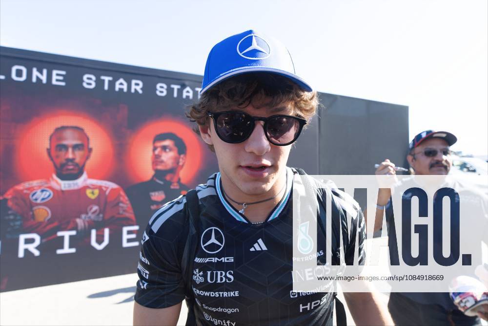 23rd October 2026; Circuit of the Americas, Austin, United States; Formula 1, United States Grand Prix, Free Practice Day; Andrea Kimi Antonelli (12) of Italy and Mercedes-AMG PETRONAS Formula One Team enters the paddock BobxKupbens