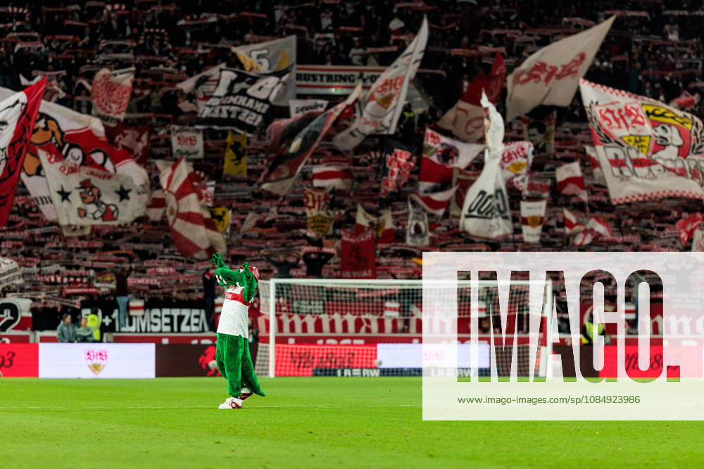 VfB Stuttgart mascot Fritzle before the Bundesliga match between VfB Stuttgart vs. Borussia Moenchengladbach at MHP Arena on matchday 7 of the 1. Bundesliga on October 23, 2026 in Stuttgart, Germany. DFL REGULATIONS PROHIBIT ANY USE OF PHOTOGRAPHS AS IMAGE SEQUENCES AND OR QUASI-VIDEO. Baden-Wuerttemberg Germany