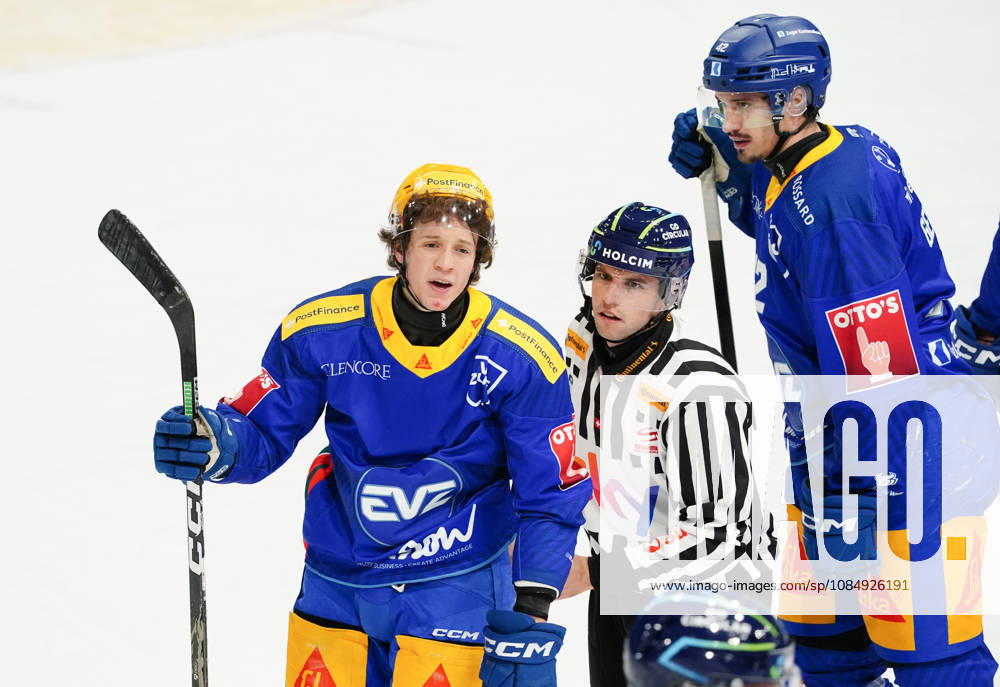 Men s Ice Hockey, 2026–2027 Season, EV Zug vs. HC Lausanne. Photo by Vinzenz Rohrer: EV Zug s top scorer is sent to the penalty box; on the right, Tobias Geisser of EV Zug in action.
