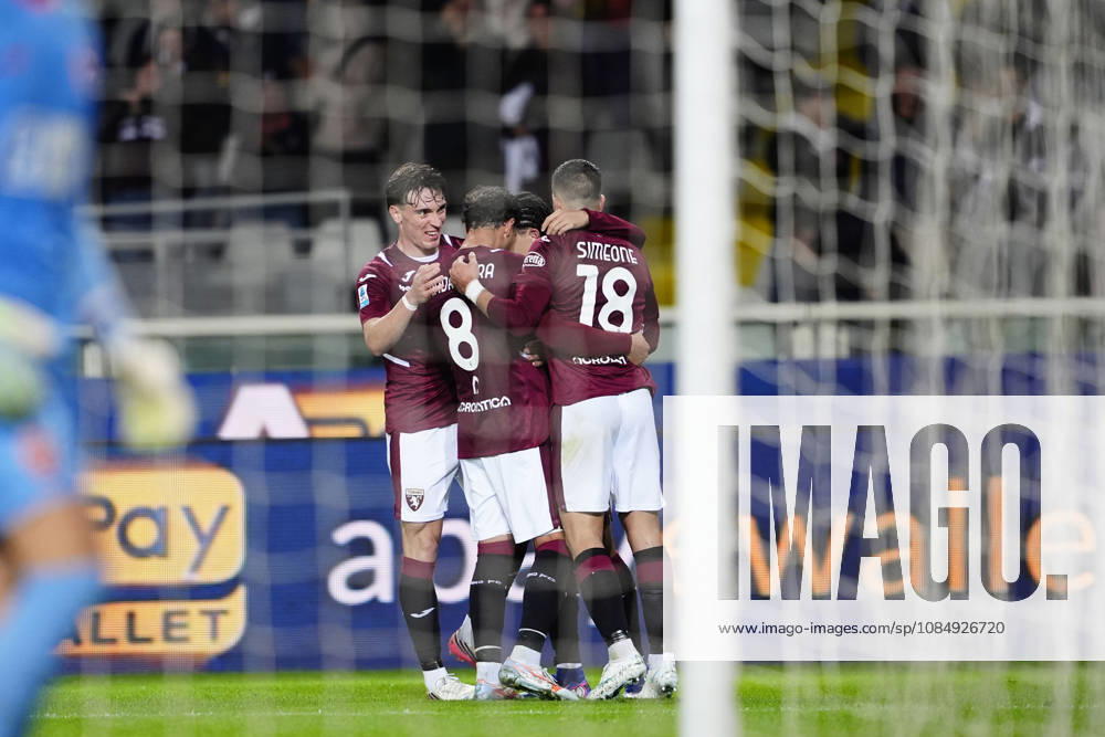 Torino s Kian Fitz-Jim celebrates after scoring the opening goal for his team 1-0 during the Serie A soccer match between Torino FC and AC Monza at the Stadio Olimpico Grande Torino in Turin, Italy - October 23, 2026. - Soccer