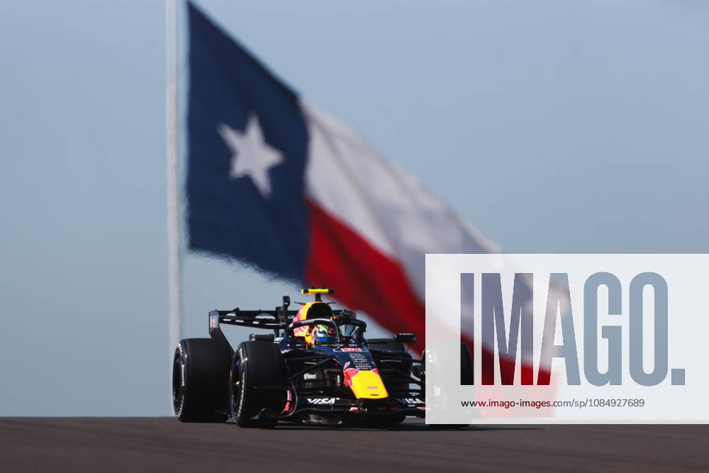 F1 Grand Prix Of USA - FP1 Isack Hadjar stands in front of a Texas flag during the first of three practice sessions, FP1, ahead of the Formula 1 MSC Cruises United States Grand Prix at Circuit of the Americas in Austin, Texas, United States, on October 23, 2026. Austin, Texas Texas United States
