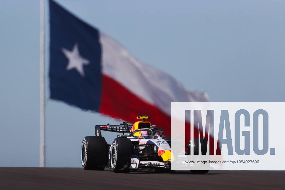 F1 Grand Prix Of USA - FP1 Liam Lawson stands in front of the Texas flag during the first of three practice sessions, FP1, ahead of the Formula 1 MSC Cruises United States Grand Prix at Circuit of the Americas in Austin, Texas, United States, on October 23, 2026. Austin, Texas Texas United States