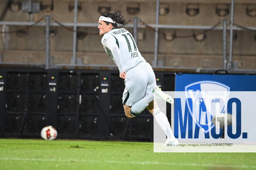 Fabian REESE (WOB) celebrates after scoring the 0-1 goal; celebration, cheering, joy, cheers, VfL Bochum (BO) vs. VfL Wolfsburg (WOB), soccer, 2. Bundesliga, Matchday 9, on October 23, 2026, at the Ruhrstadion in Bochum, Germany. DFL regulations prohibit any use of photographs as image sequences and or quasi-video.