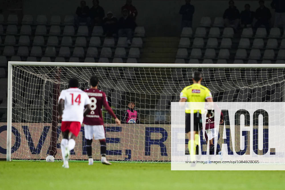 Monza’s Gustavo Varela scoring the goal 1-1 for his team during the Serie A soccer match between Torino FC and AC Monza at the Stadio Olimpico Grande Torino in Turin, Italy - October 23, 2026. - Soccer