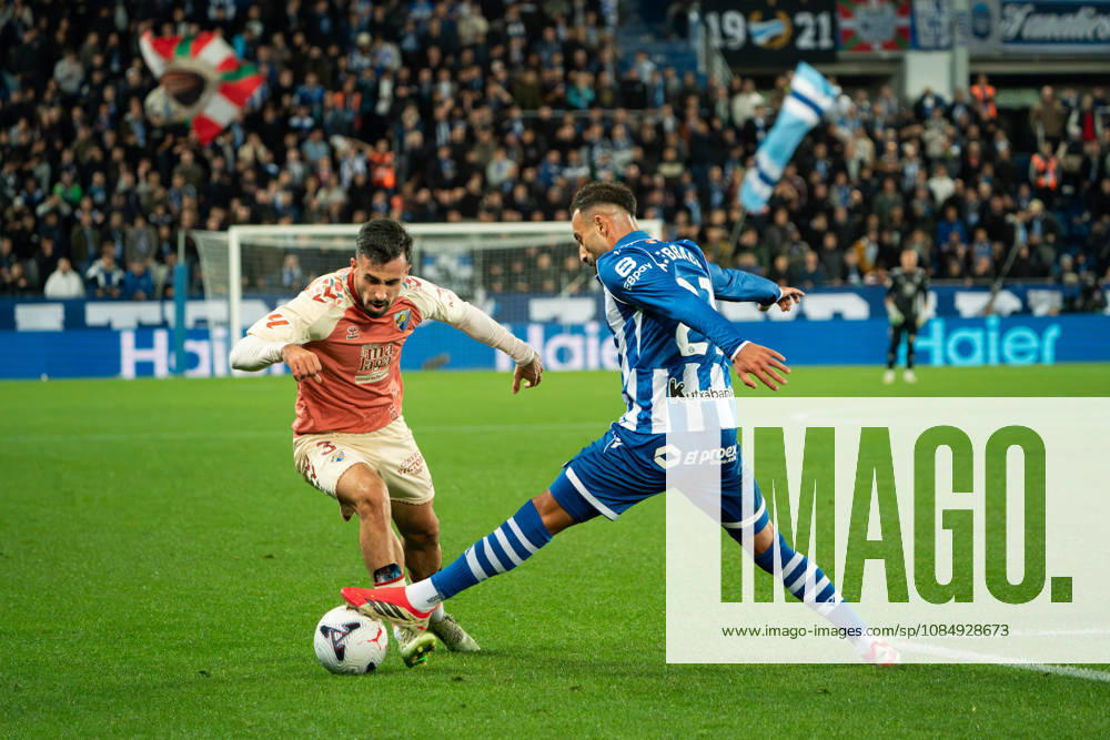 ESP LaLiga EA Sports: Deportivo Alavés vs. Málaga CF — Carlos Puga of Málaga during the LaLiga EA Sports match between Deportivo Alavés and Málaga CF, played at Mendizorroza Stadium in Vitoria-Gasteiz on October 23, 2026, in Spain. VITORIA-GASTEIZ, Spain. Soccer