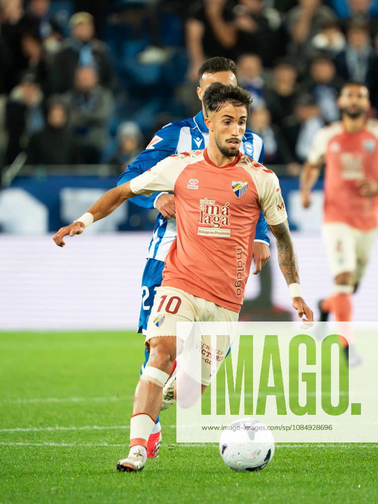 ESP LaLiga EA Sports: Deportivo Alavés vs. Málaga CF — David Larrubia of Málaga during the LaLiga EA Sports match between Deportivo Alavés and Málaga CF, played at Mendizorroza Stadium in Vitoria-Gasteiz on October 23, 2026, in Spain. VITORIA-GASTEIZ, Spain. Soccer