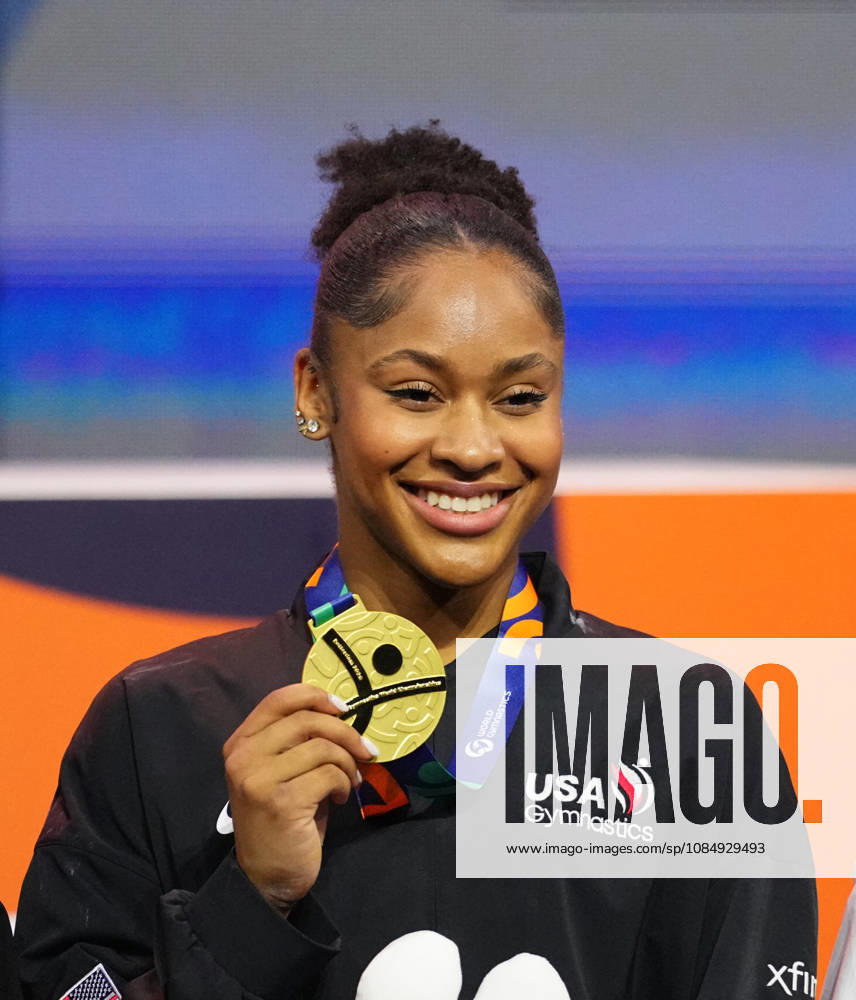 Skye Blakely wins gold in the Women’s All-Around Final during the Artistic Gymnastics competition on Day 7 of the World Championships at Ahoy in Rotterdam, Netherlands, on October 23, 2026. DeFodi Images