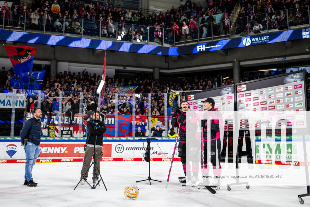 Ice Hockey Season 2026–2027 Penny DEL Nuremberg Ice Tigers Icetigers Krefeld Pinguine ThHa Thomas Heigl 49, Nuremberg Ice Tigers, NIT and Nikolaus Heigl 15, Nuremberg Ice Tigers, NIT in a Magenta TV interview