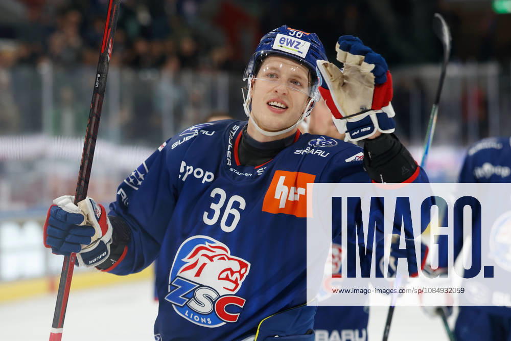 Swiss Life Arena, Zurich, SWITZERLAND, 2026–2027 Season, Men s Ice Hockey National League, ZSC Lions vs. SCL Tigers, Victory Celebration, Simon Knak, ZSC Lions
