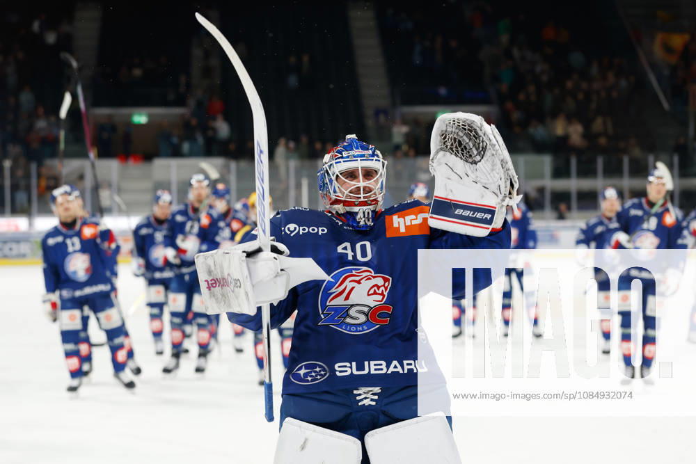 Swiss Life Arena, Zurich, SWITZERLAND, 2026–2027 Season, Men s Ice Hockey National League, ZSC Lions vs. SCL Tigers, Goal Celebration, Goaltender Robin Zumbuehl, ZSC Lions