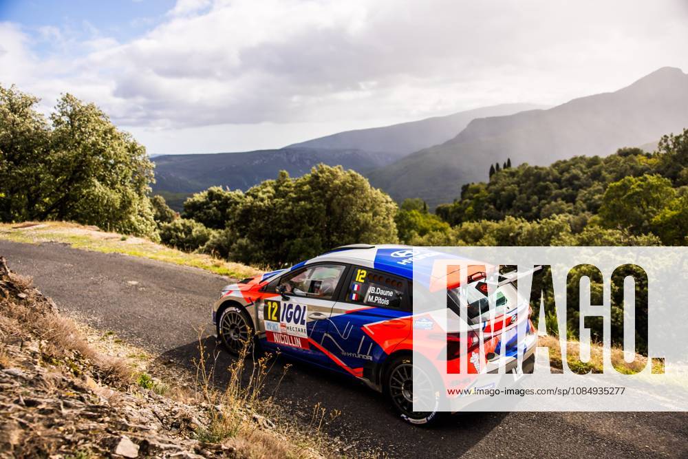 AUTO - CRITERIUM DES CEVENNES 2026 12 DAUNE Jean-Baptiste, PITOIS Melvine, Hyundai i20 N Rally2, action during the Critérium des Cévennes 2026, 8th round of the Championnat de France des Rallyes 2026, from October 23 to 24, 2026 in Brissac, France - BrissacFrance