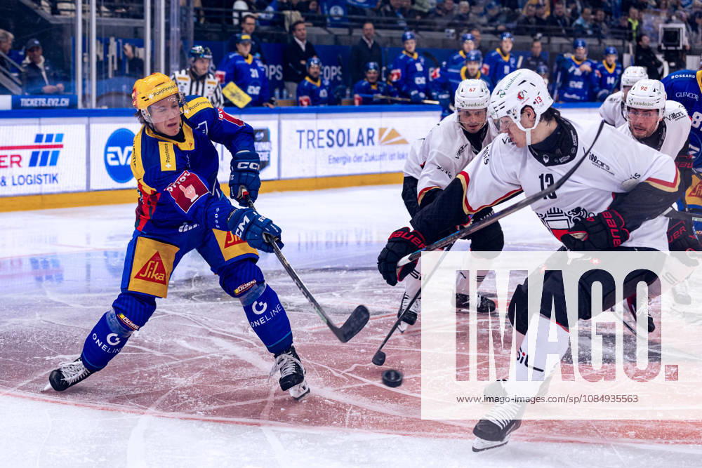 Top scorer Vinzenz Rohrer of EV Zug with a final score of 23-10 on October 20, 2026—National League, Regular Season, Ice Hockey, OYM Hall, Zug EV Zug vs. Lausanne HC. Image by