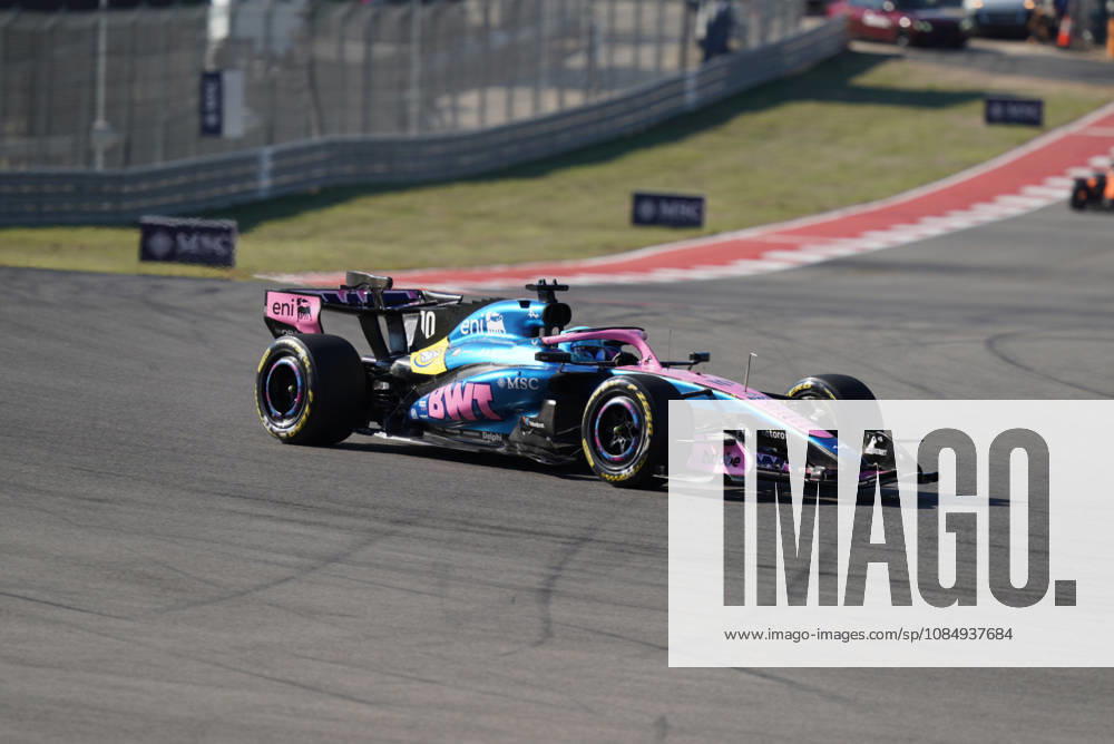 23rd October 2026; Circuit of the Americas, Austin, United States; Formula 1, United States Grand Prix, Free Practice Day; Pierre Gasly (10) of France and BWT Alpine Formula One Team speeds through turn 1 JackxMackenzie