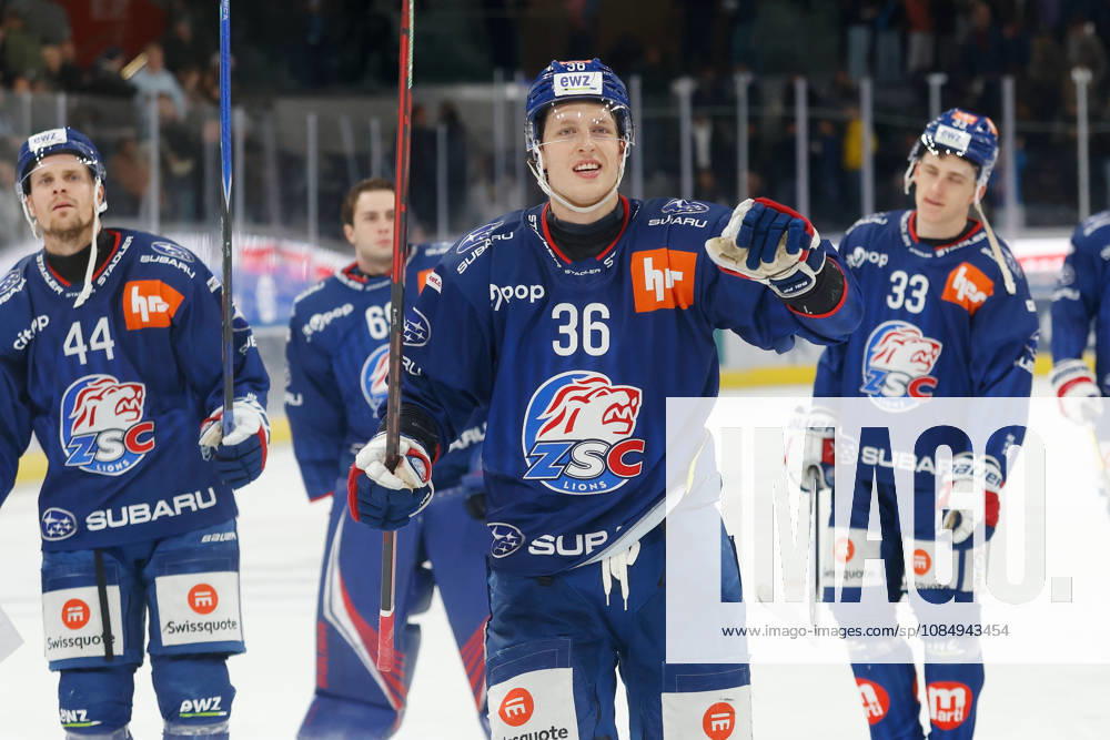 Swiss Life Arena, Zurich, SWITZERLAND, 2026–2027 Season, Men s Ice Hockey National League, ZSC Lions vs. SCL Tigers, Victory Celebration, Simon Knak, ZSC Lions