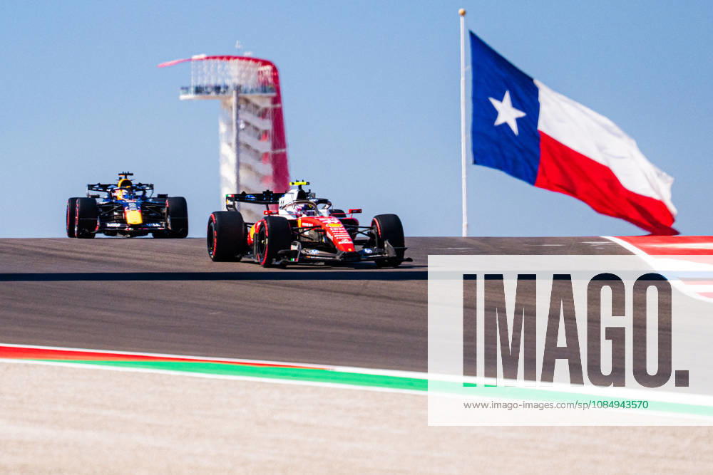 United States Grand Prix - Practice Day 1 LEWIS HAMILTON 44 (GBR) of Scuderia Ferrari HP (Ferrari SF-26) and MAX VERSTAPPEN 1 (NED) of Oracle Red Bull Racing (Red Bull Racing RB22) with the Texas Flag in the background on Friday during the Formula 1 United States Grand Prix 2026 at Circuit of The Americas in Austin, Texas, United States, on October 23, 2026. Photo by Antoine LAPEYRE Reveries Agency via ABACAPRESS.COM Austin United States