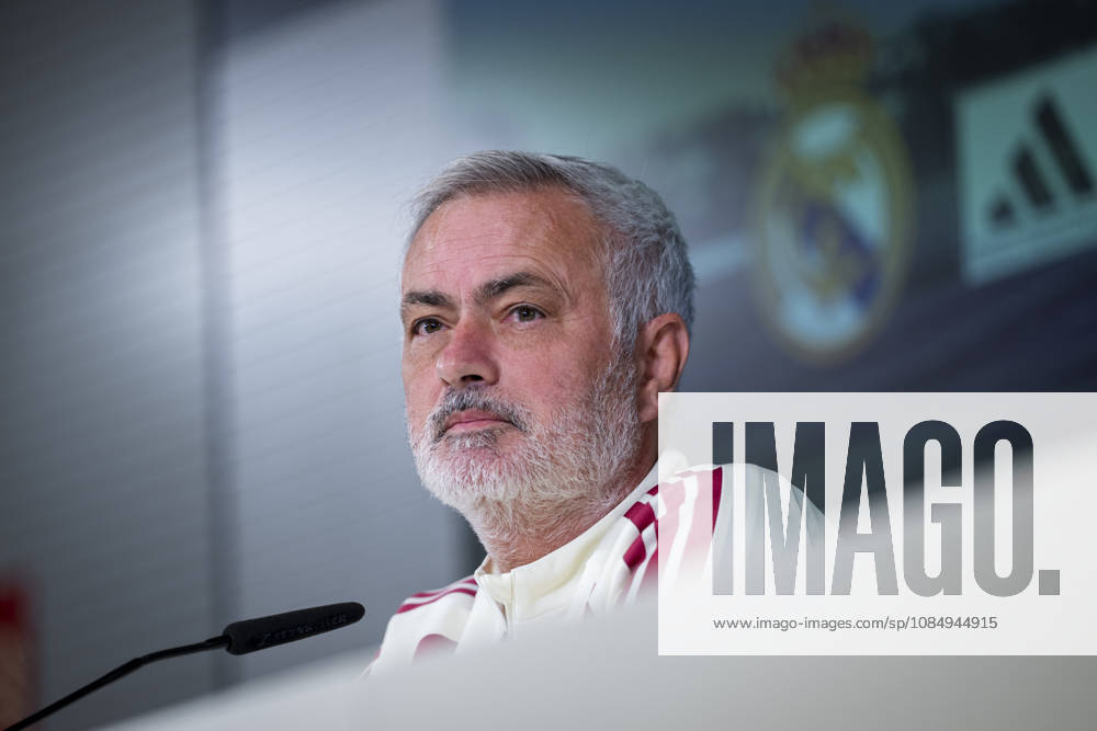 Real Madrid Training Session and press conference, PK, Pressekonferenz Jose Mourinho, Head Coach of Real Madrid, speaks during a press conference ahead of the LaLiga EA Sports match against FC Barcelona, Barca at Ciudad Real Madrid on October 24, 2026 in Valdebebas, Spain. Valdebebas Ciudad Real Madrid Madrid Spain