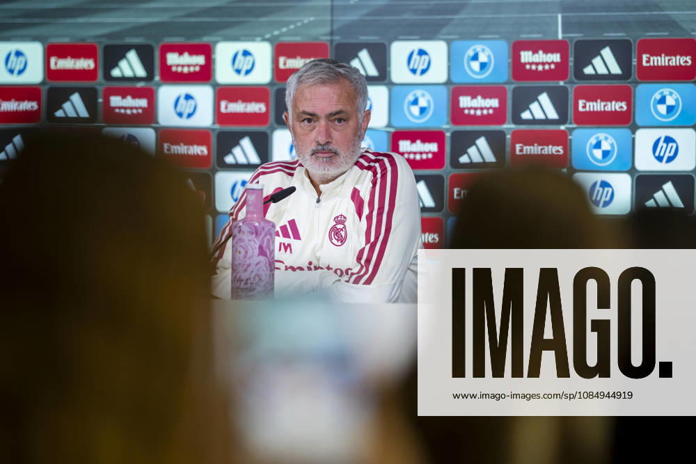 Real Madrid Training Session and press conference, PK, Pressekonferenz Jose Mourinho, Head Coach of Real Madrid, speaks during a press conference ahead of the LaLiga EA Sports match against FC Barcelona, Barca at Ciudad Real Madrid on October 24, 2026 in Valdebebas, Spain. Valdebebas Ciudad Real Madrid Madrid Spain