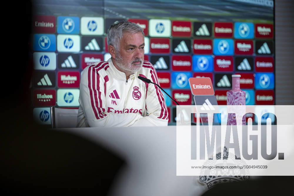 Real Madrid Training Session and press conference, PK, Pressekonferenz Jose Mourinho, Head Coach of Real Madrid, speaks during a press conference ahead of the LaLiga EA Sports match against FC Barcelona, Barca at Ciudad Real Madrid on October 24, 2026 in Valdebebas, Spain. Valdebebas Ciudad Real Madrid Madrid Spain