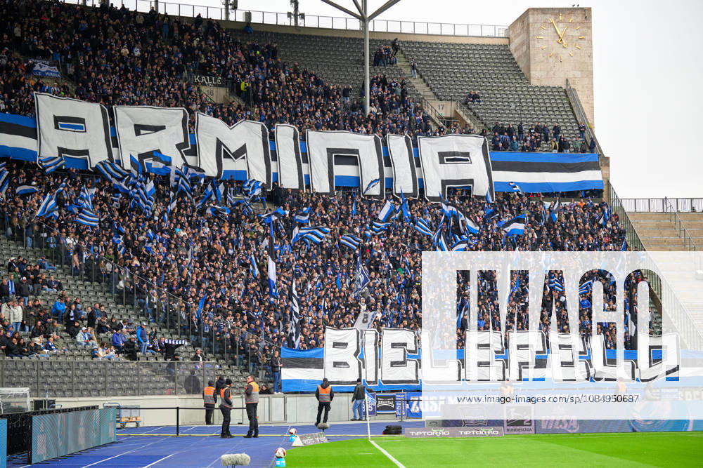 Arminia Bielefeld, Fans, GER, Hertha BSC vs. Arminia Bielefeld, 2. Bundesliga, 2026–27 Season, Matchday 9, October 24, 2026 DFL regulations prohibit any use of photographs as image sequences and or quasi-video GER, Hertha BSC vs. Arminia Bielefeld, 2. Bundesliga, 2026–27 season, Matchday 9, October 24, 2026, Berlin
