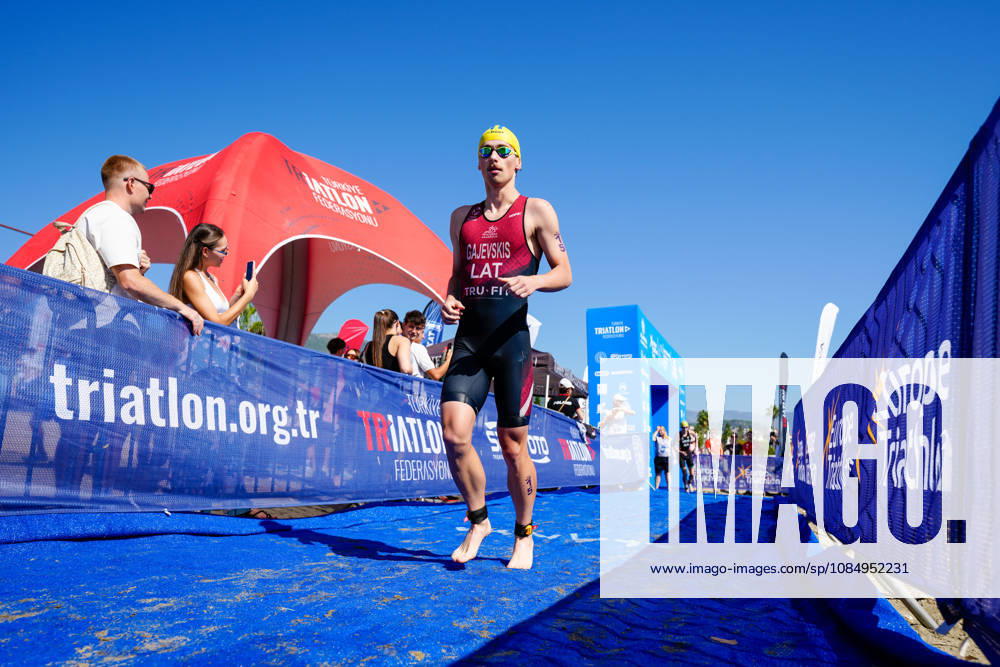 2026 Europe Triathlon Cup Alanya ANTALYA, TURKEY - OCTOBER 24: Artjoms Gajevskis of Latvia makes his way to the start prior to the elite men race of 2026 Europe Triathlon Cup Alanya on October 24, 2026 in Antalya, Turkey. Antalya Turkey
