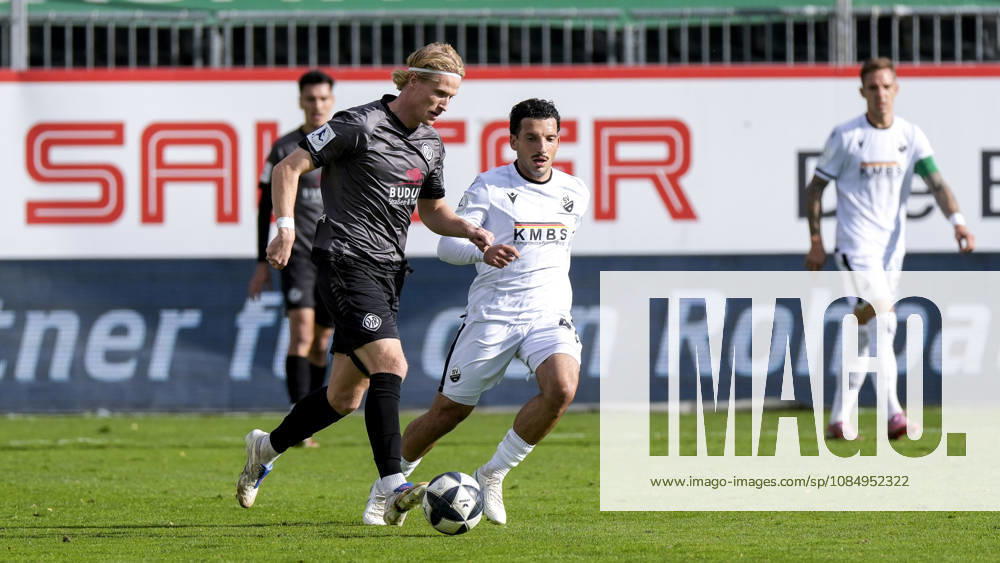 V li Vico Meien Aalen, 27, Arianit Ferati SVS, 47, tackle, game scene, duel, tackle, tackling, dynamics, action, 24 10 2026, Sandhausen, Germany, soccer, Regionalliga Southwest, SV Sandhausen vs. VfR Aalen