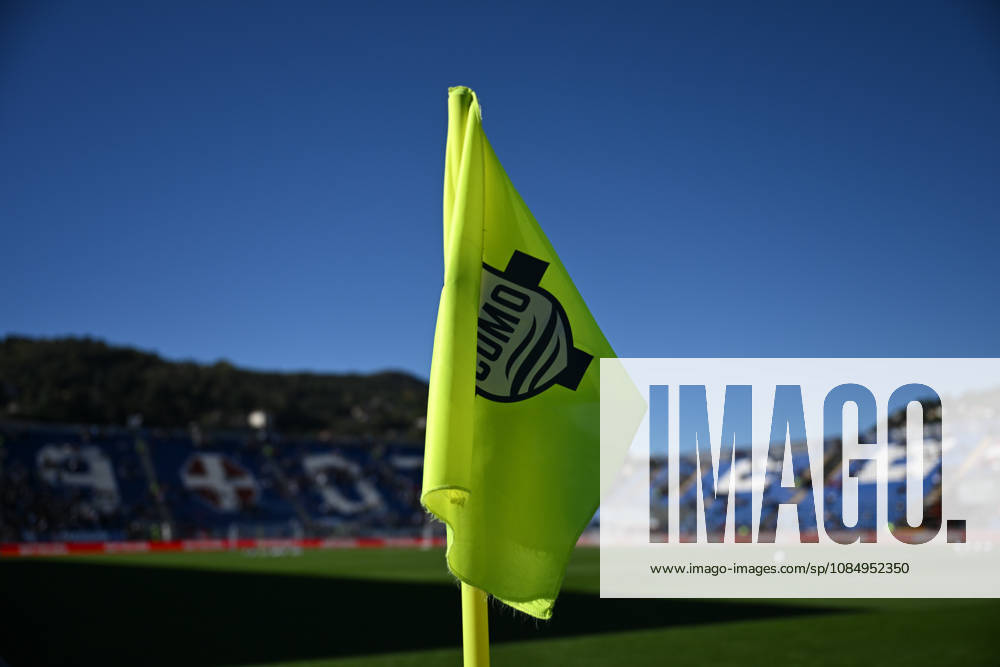 Flagh of Giuseppe Sinigaglia stadium before the Serie A soccer match between Como Calcio and Sassuolo FC at the Giuseppe Sinigaglia stadium in Como, north Italy - October 24, 2026 - Soccer.