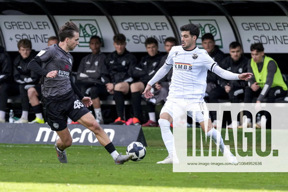From left: Gianluca Gaudino (Aalen), 46, Mert Tasdelen (SVS), 11, tackle, game scene, duel, tackle, tackling, dynamic, action, 10 24 2026, Sandhausen, Germany, soccer, Regionalliga Southwest, SV Sandhausen vs. VfR Aalen