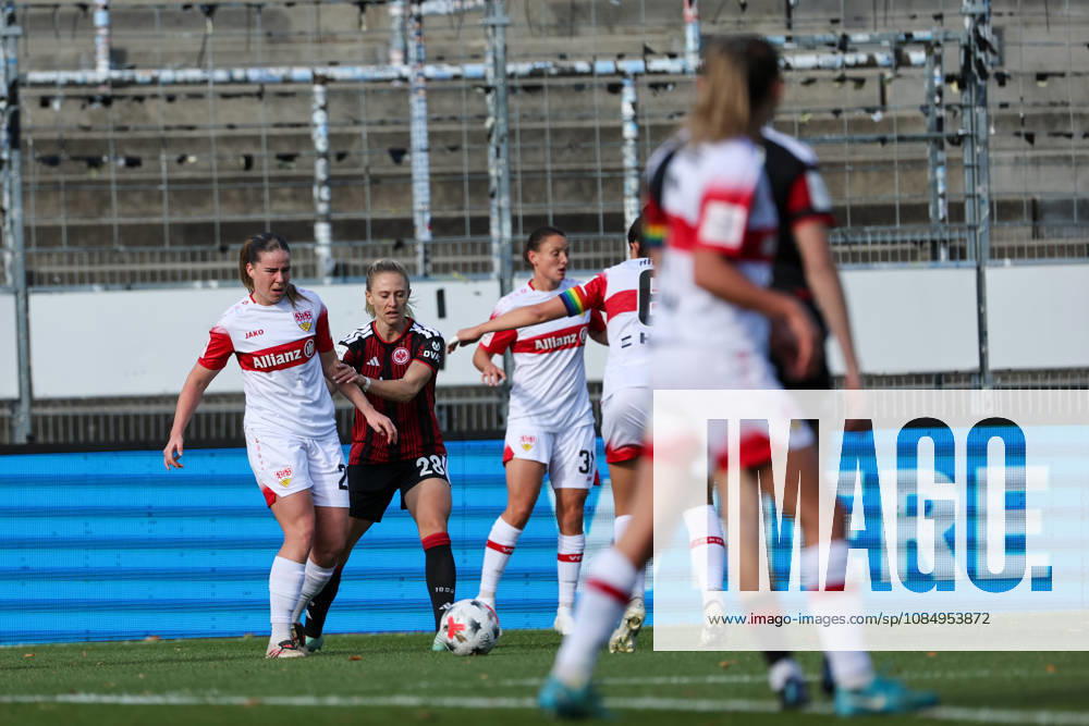 Adriana Achcinska, VfB Stuttgart, 22, and Rebecka Blomqvist, Eintracht Frankfurt, 28 (GER), VfB Stuttgart vs. Eintracht Frankfurt, Soccer, Women s Bundesliga, Matchday 8, 2026–2027 season, October 24, 2026 DFL regulations prohibit any use of photographs as image sequences and or quasi-video GER, VfB Stuttgart vs. Eintracht Frankfurt, Soccer, Women s Bundesliga, Matchday 8, 2026–2027 season, October 24, 2026, Stuttgart