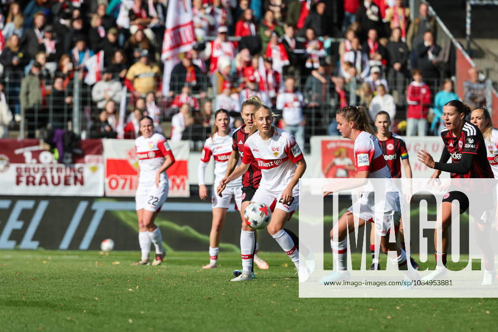 Greta Stegemann (VfB Stuttgart, 5) and Luzie Zaehringer (VfB Stuttgart, 23) clear the ball. GER, VfB Stuttgart vs. Eintracht Frankfurt, Soccer, Women s Bundesliga, Matchday 8, 2026–2027 season, October 24, 2026 DFL regulations prohibit any use of photographs as image sequences and or quasi-video GER, VfB Stuttgart vs. Eintracht Frankfurt, Soccer, Women’s Bundesliga, Matchday 8, 2026–2027 season, October 24, 2026, Stuttgart