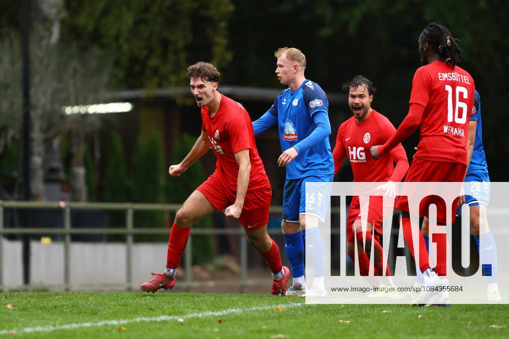 3 Albin Nishori of Eimsbütteler TV celebrates his goal, making the score 1–0. Soccer I Men’s I Regionalliga Nord I 2026–2027 Season I Matchday 15 I Eimsbütteler TV vs. SSV Jeddeloh II I October 24, 2026 I Hinschenfelde Sports Park