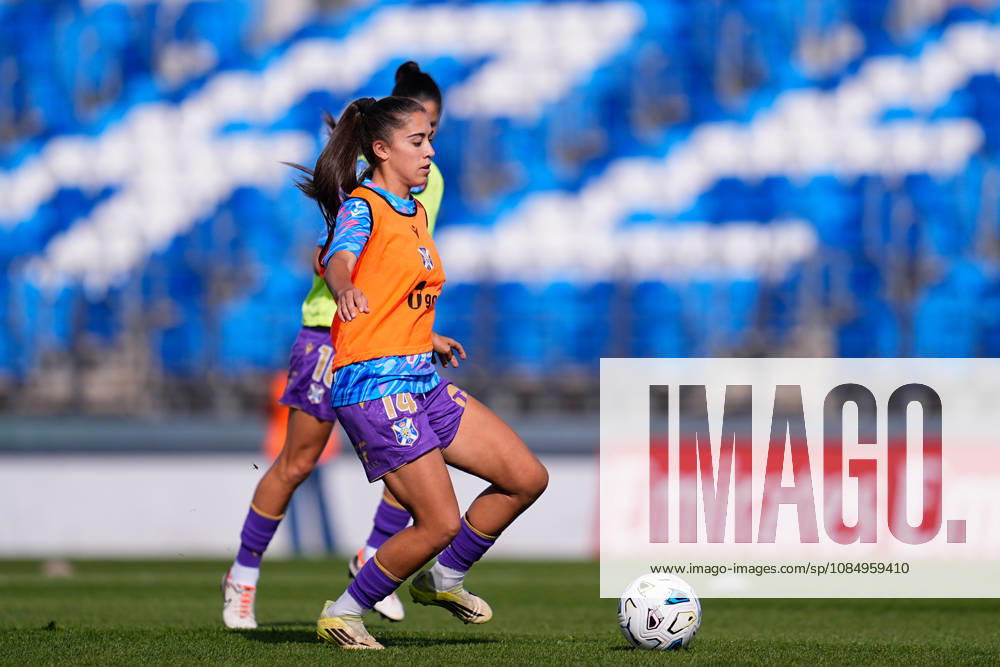 Noelia Salazar Franquis of Costa Adeje Tenerife warms up during the Spanish Women League, Liga F, football match between Real Madrid and CD Costa de Adeje Tenerife at Alfredo Di Stefano stadium on October 24, 2026, in Valdebebas, Madrid, Spain. Real Madrid V CD Costa De Adeje Tenerife - Liga F - ZUMAa181 20261024_zaa_a181_145