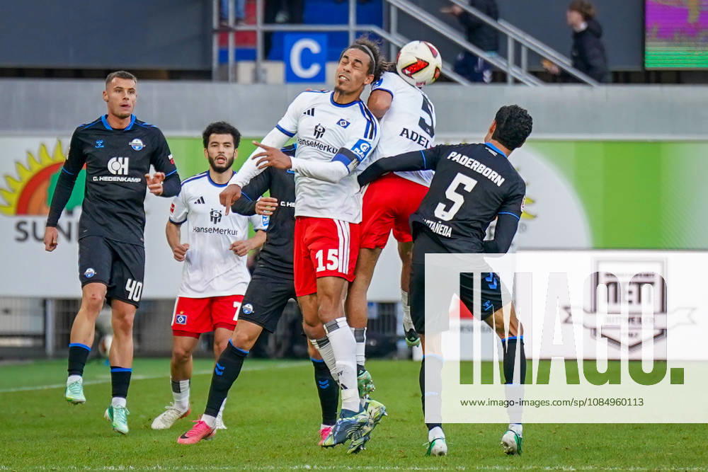 Germany Soccer Bundesliga 2026–2027, Matchday 7: SC Paderborn vs. Hamburger SV at Home Deluxe Arena, Paderborn. Yussuf Poulsen (Hamburger SV), 15 (header off a cross by Santiago Castaneda, Paderborn); 5 (Gabriel Vidovic, Paderborn); 40 (Gabriel Vidovic, Zakaria El Ouahdi, Hamburger SV); 7