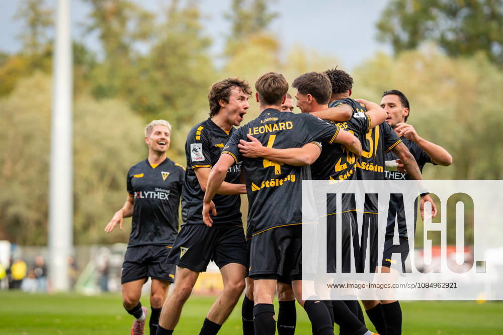 The team celebrates the 0-1 goal by Danilo Wiebe, Alemannia Aachen, 28 VfB Stuttgart II vs. TSV Alemannia Aachen, soccer, 3rd Division, Matchday 11, 2026–2027 season, October 24, 2026 DFB regulations prohibit any use of photographs as image sequences and or quasi-video VfB Stuttgart II vs. TSV Alemannia Aachen, soccer, 3rd Division, Matchday 11, 2026–2027 season, October 24, 2026, Aspach