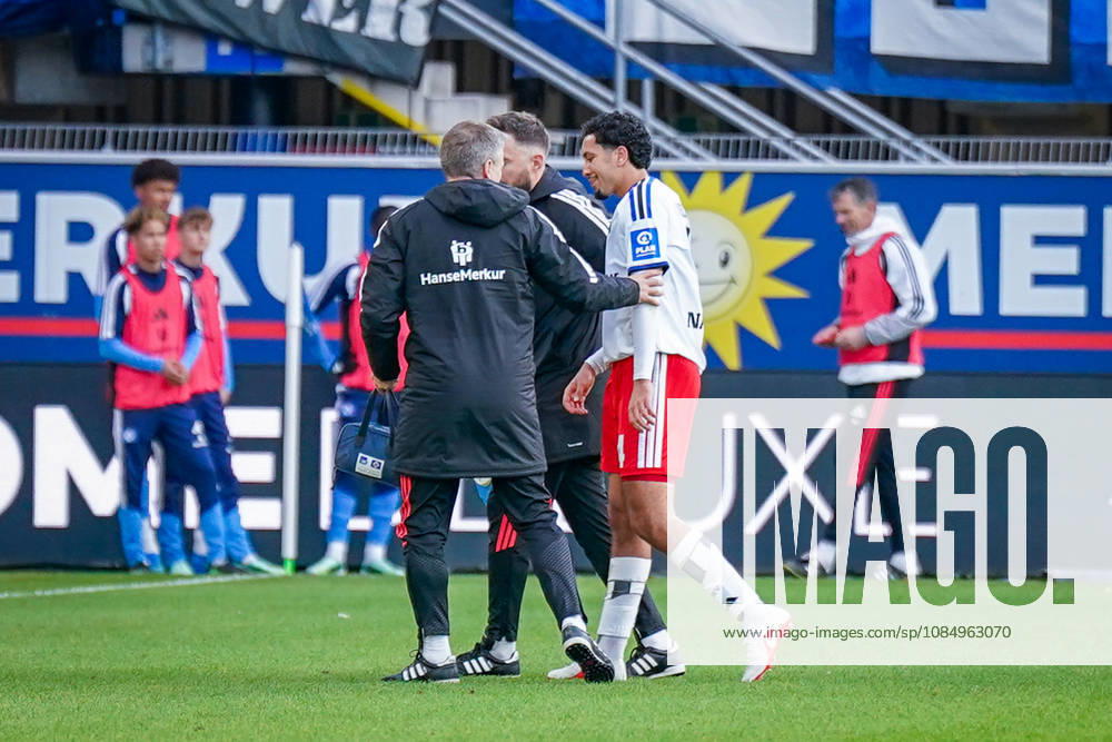Germany Soccer Bundesliga 2026–2027, Matchday 7: SC Paderborn vs. Hamburger SV at Home Deluxe Arena in Paderborn; Bilal Nadir of Hamburger SV had to leave the field due to injury in the 4th minute