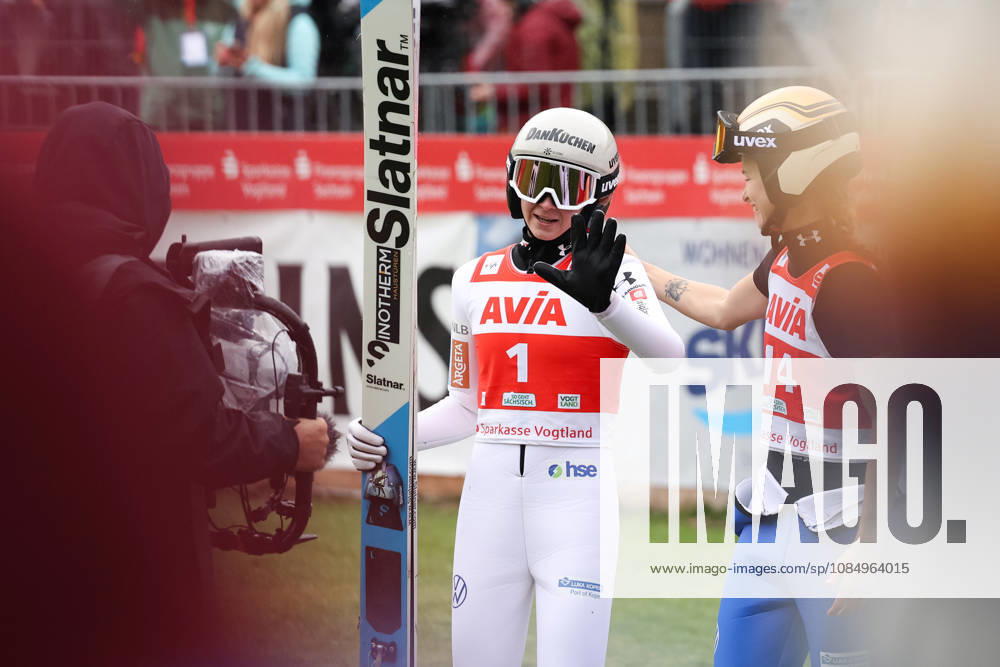 Ski Jumping, Women s, FIS Summer Grand Prix, 2026 Season, Individual Final: Nika Prevc (SLO) waves at the camera in Klingenthal, Vogtland Arena, Saxony, Germany