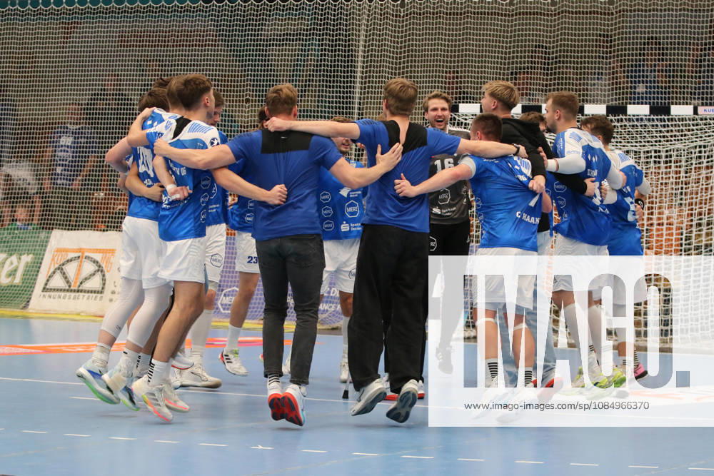 Men s Handball 2026–2027, Handball Bundesliga, Matchday 9: Dessau Roßlauer HV 06 vs. SC DHfK Leipzig at Anhalt Arena, Dessau. Great jubilation at the DRHV after the derby victory. Dessau Roßlau, Saxony-AnhaltGermany
