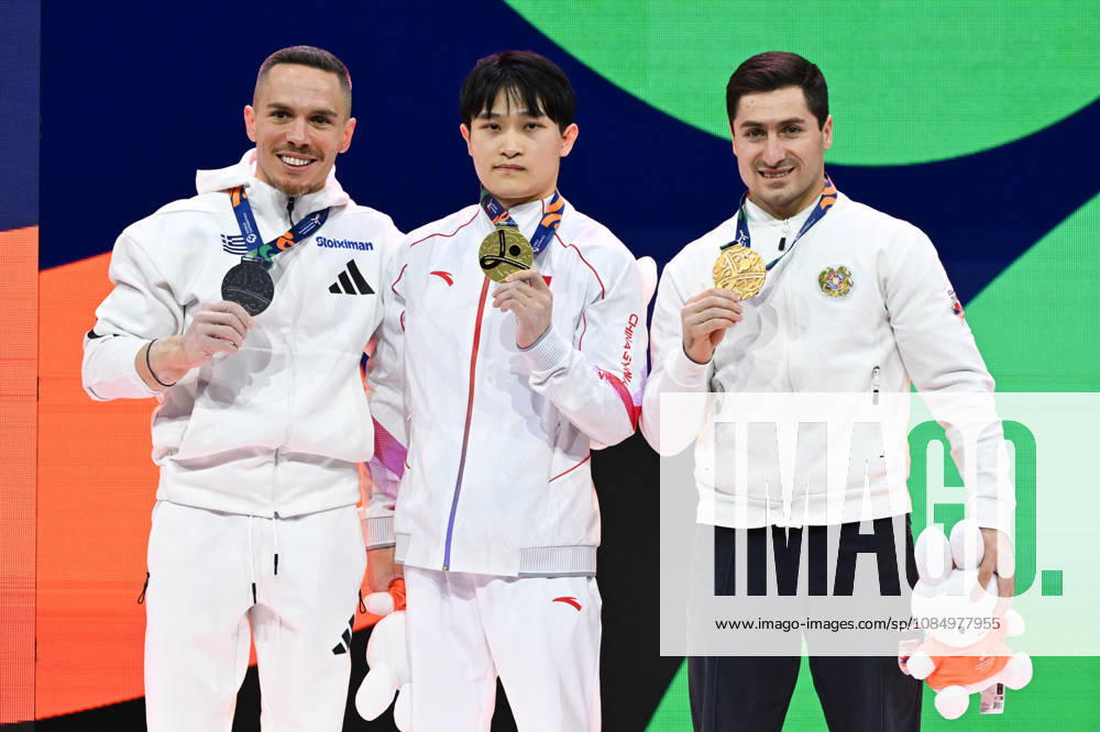 IPA90122106 - RINGS medal ceremony during the 54th Artistic Gymnastics World Championships, Gymnastics in Rotterdam, Netherlands